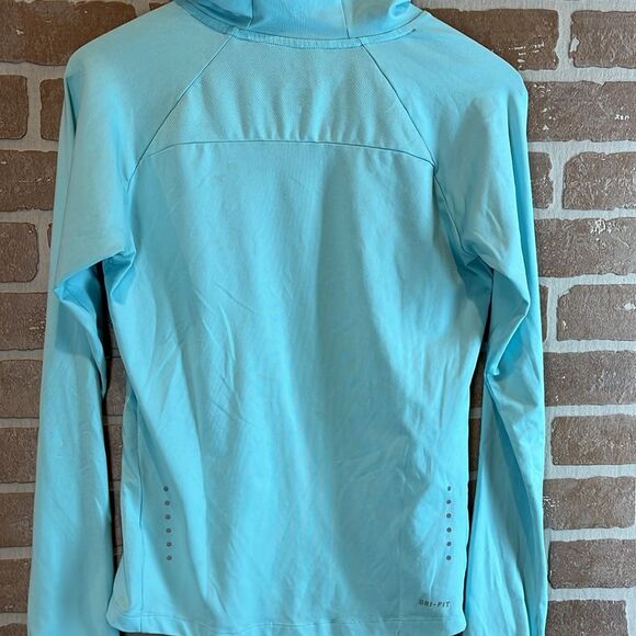 Nike Dri Fit Top Running Hoodie Size Small Aqua Athletic Top Pullover Women’s - Picture 6 of 9